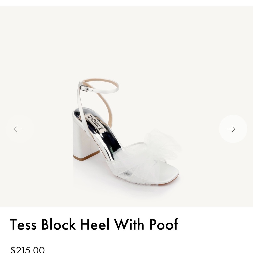 Badgley Mischka Tess Block Heel with Poof 8 - Picture 9 of 9